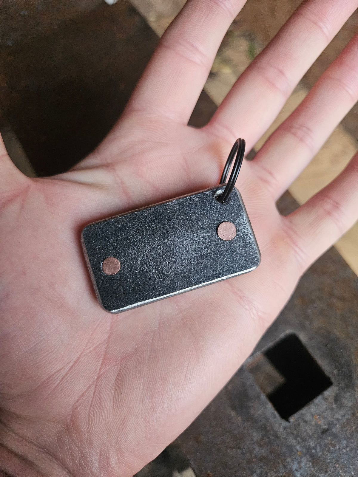 Personalised Steel, Brass, and Copper Keyfob