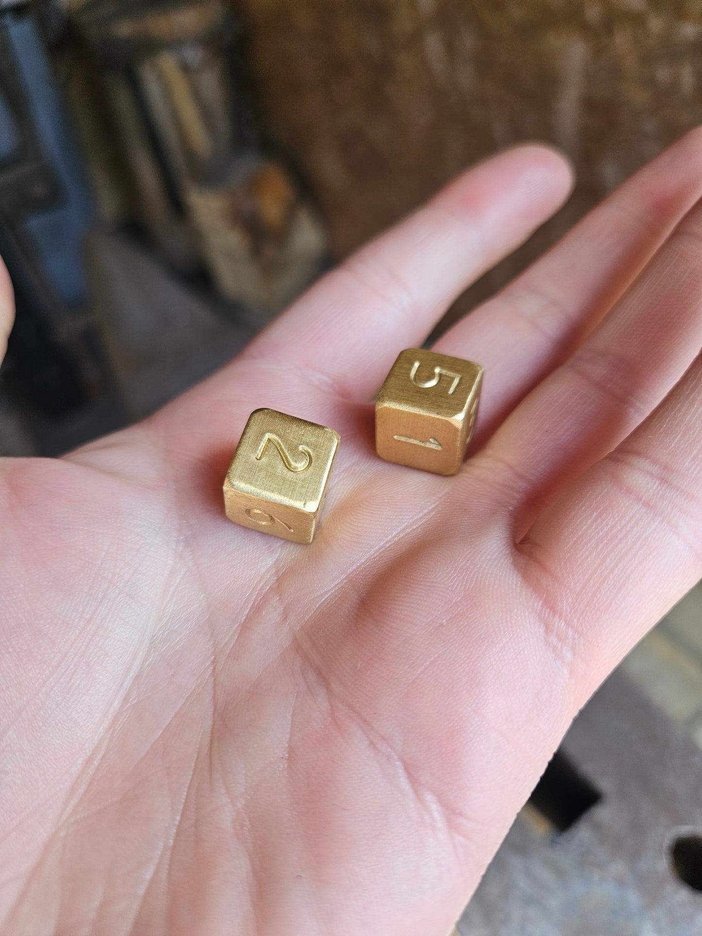 D6 Brass Dice Numerals