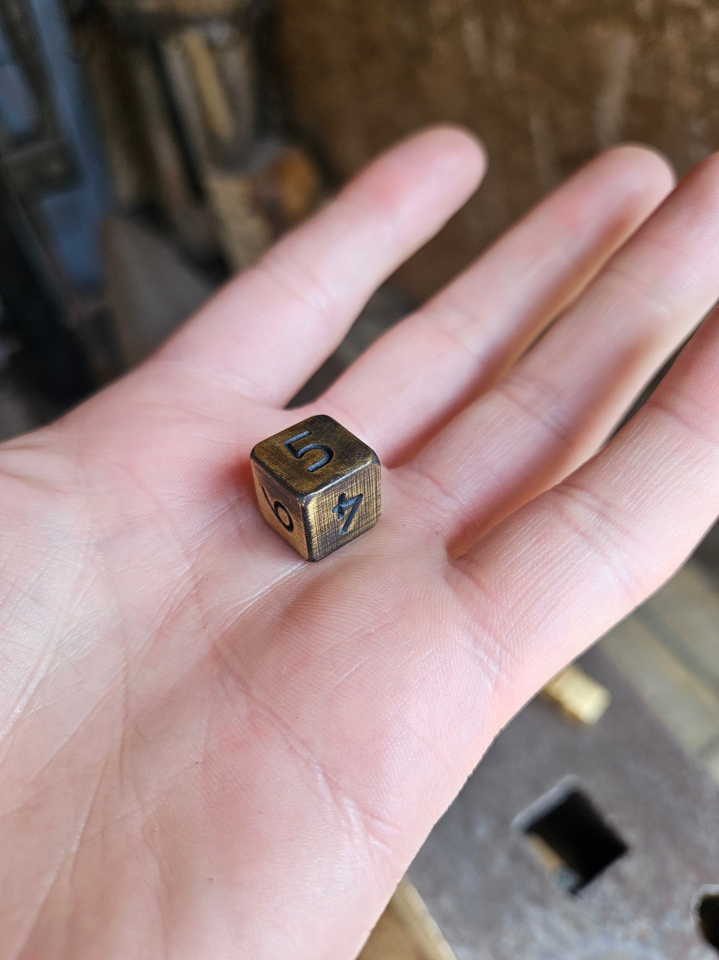 D6 Brass Dice Numerals