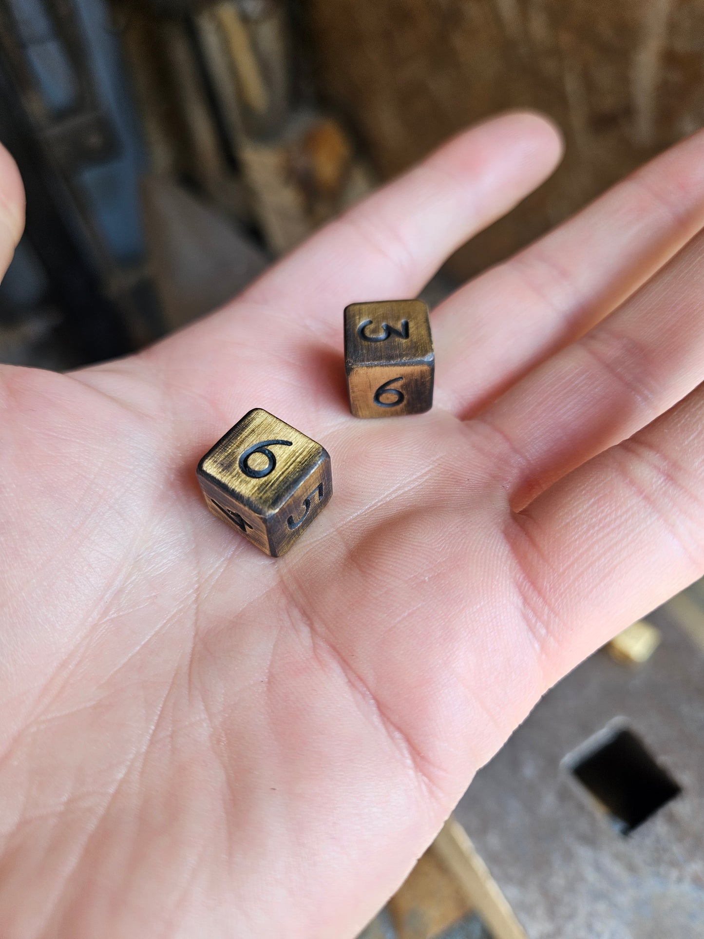 D6 Brass Dice Numerals