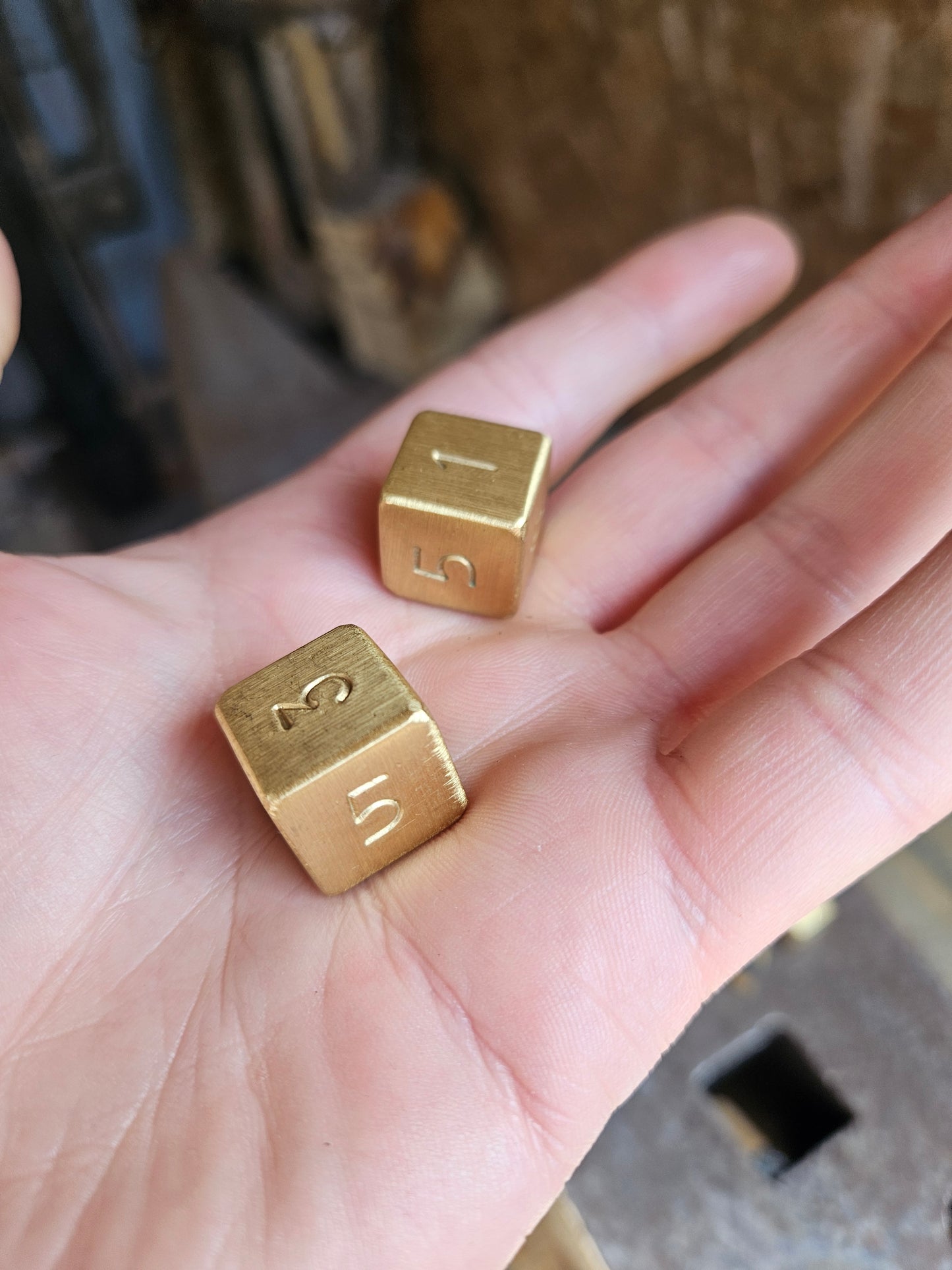 D6 Brass Dice Numerals