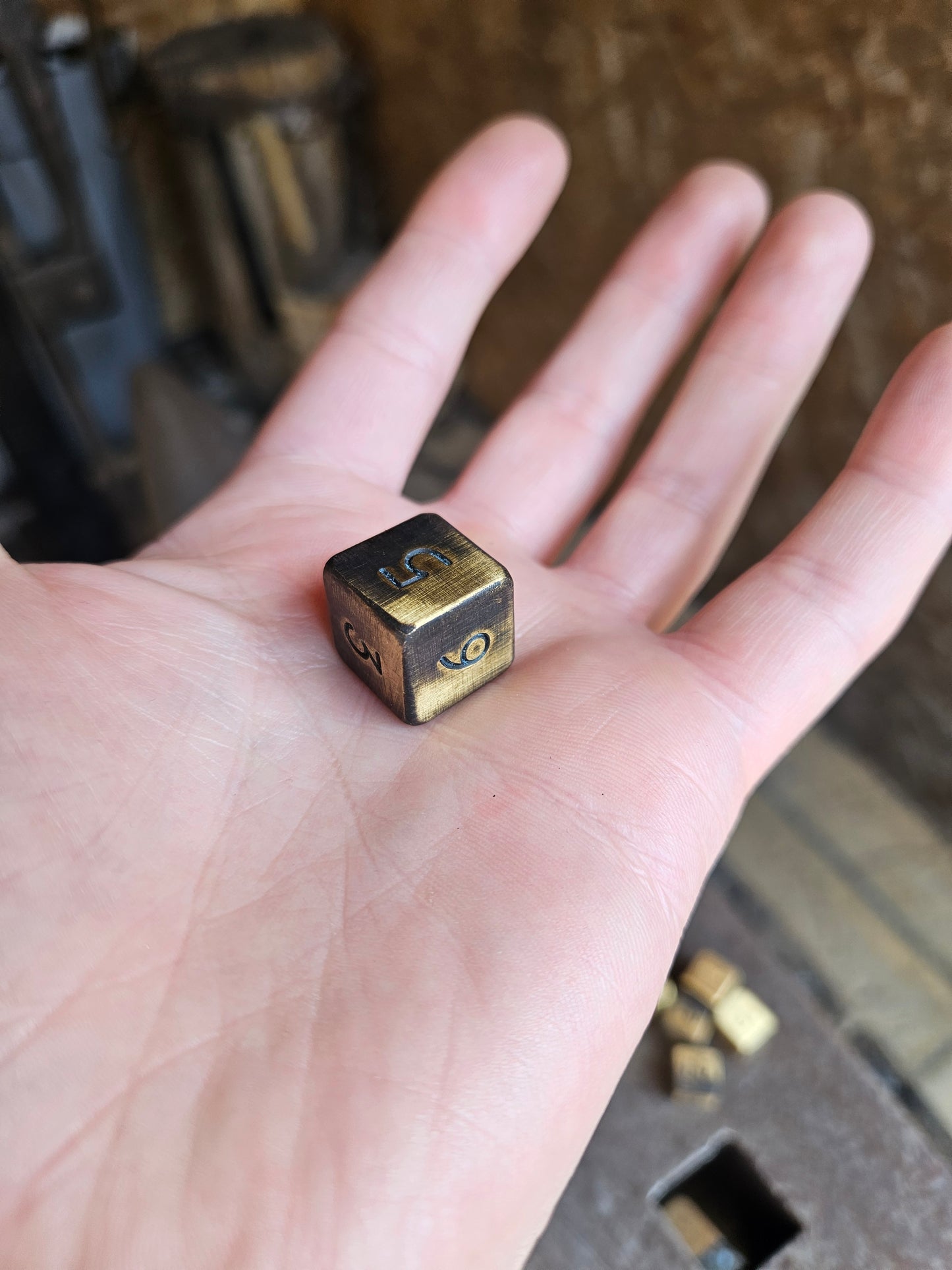 D6 Brass Dice Numerals