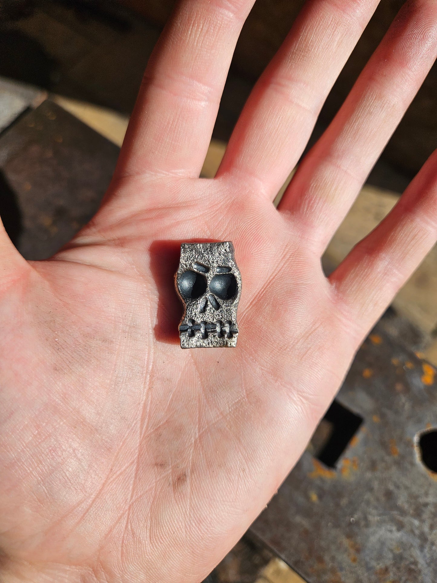 Wrought Iron Pocket Skull