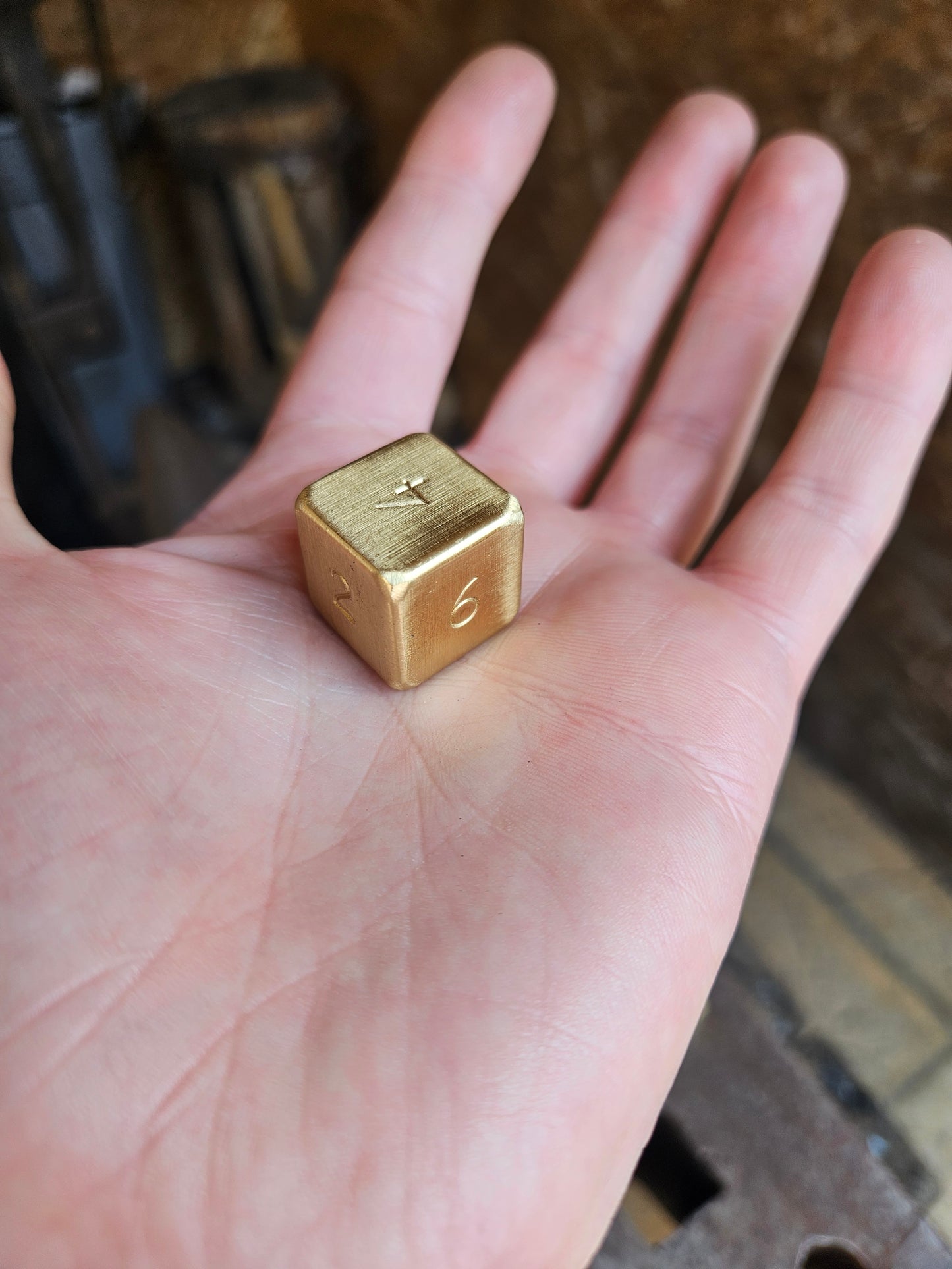 D6 Brass Dice Numerals