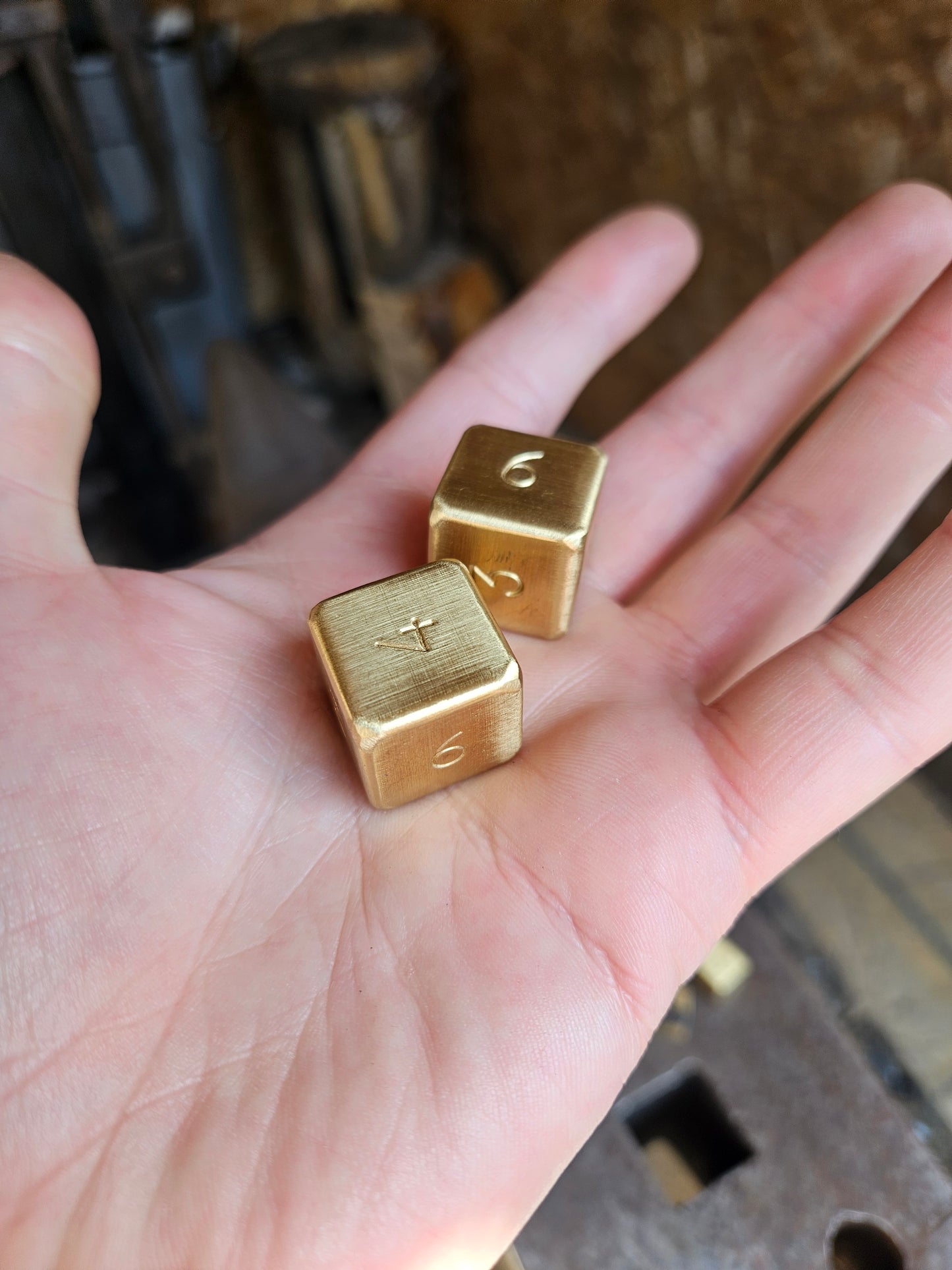 D6 Brass Dice Numerals