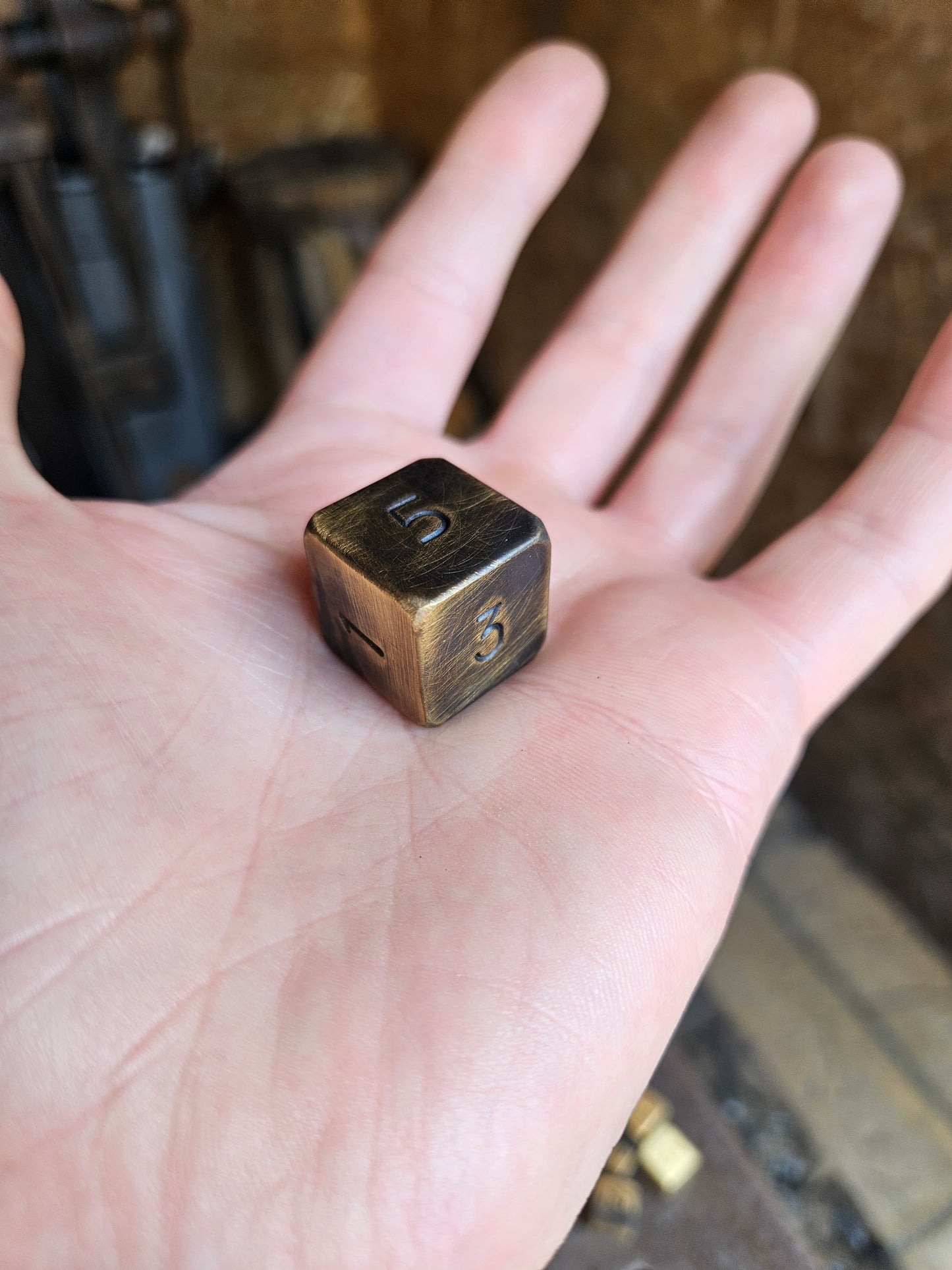 D6 Brass Dice Numerals