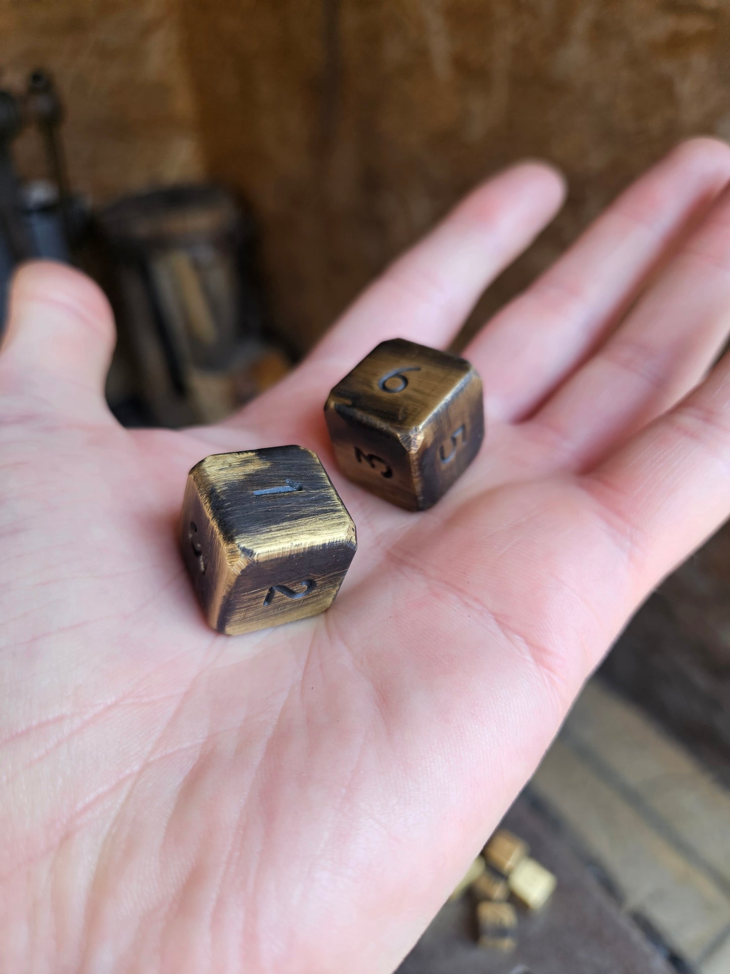 D6 Brass Dice Numerals