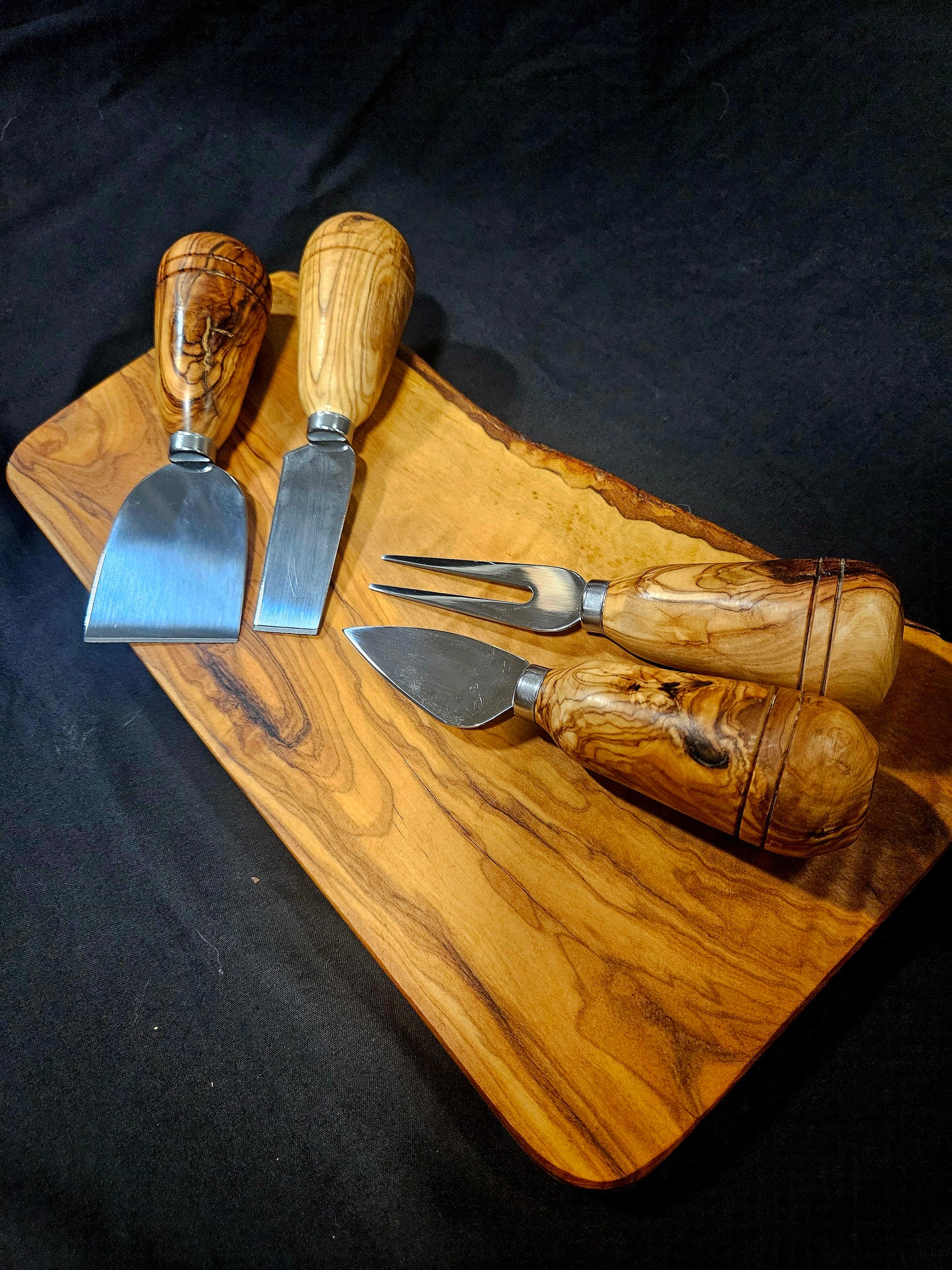 Cheese Knife Set with Olive Wood Handles