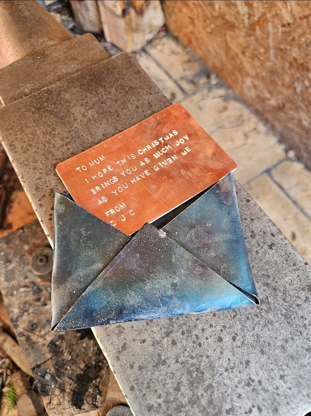 Hand-Forged Metal Christmas Card – Personalised Keepsake Gift