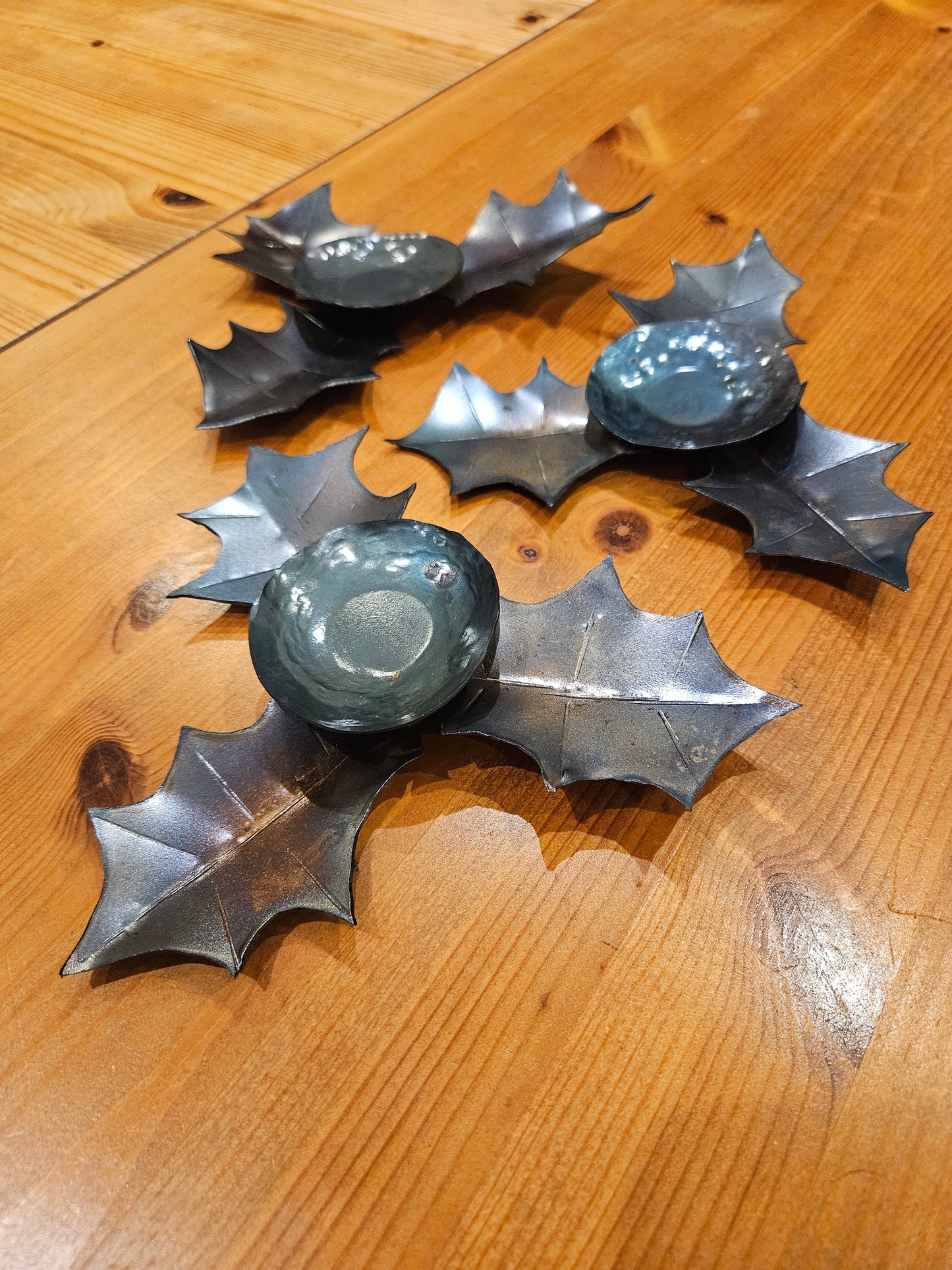 Hand-Forged Holly Leaf Tealight Holder