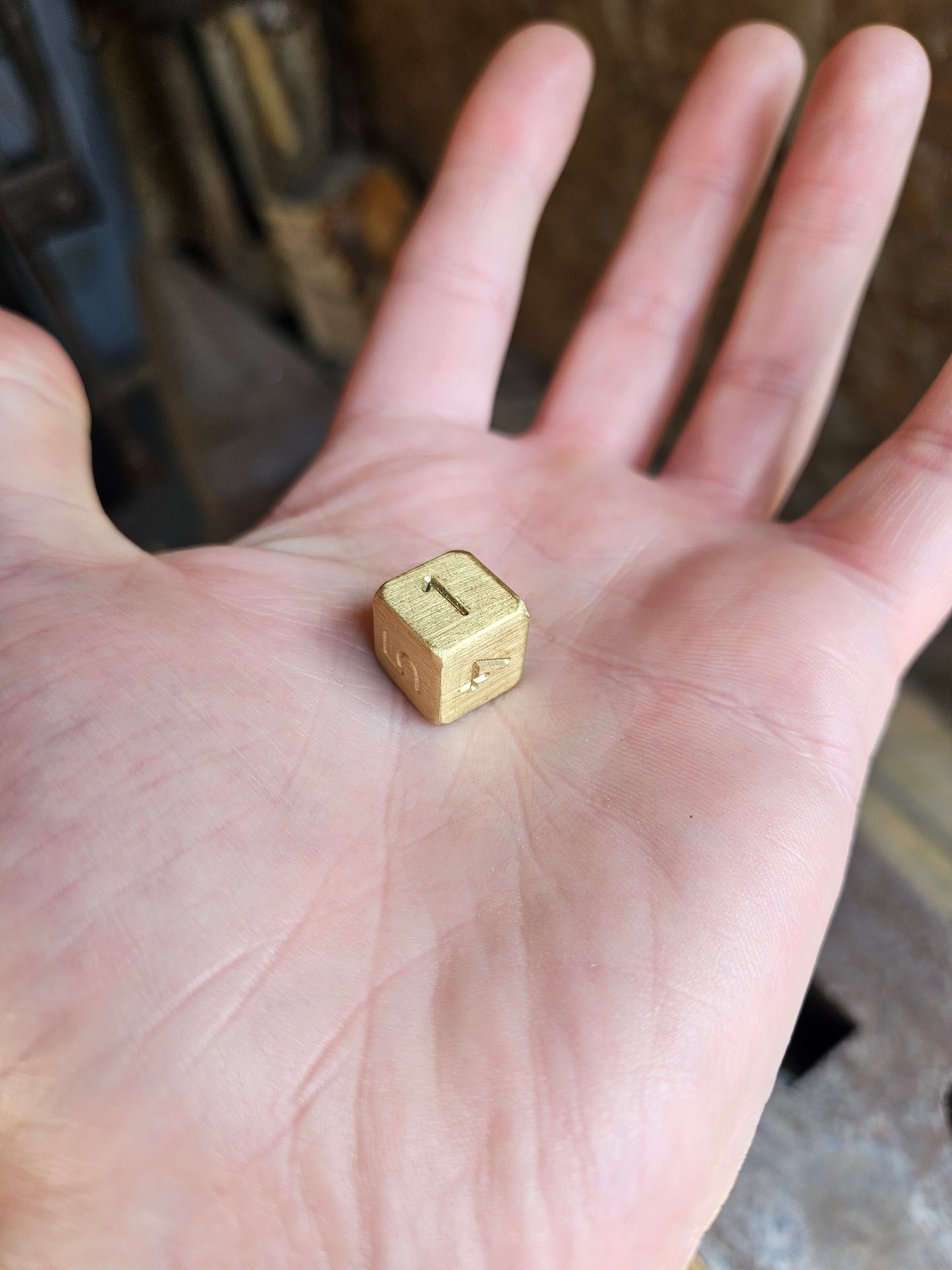 D6 Brass Dice Numerals