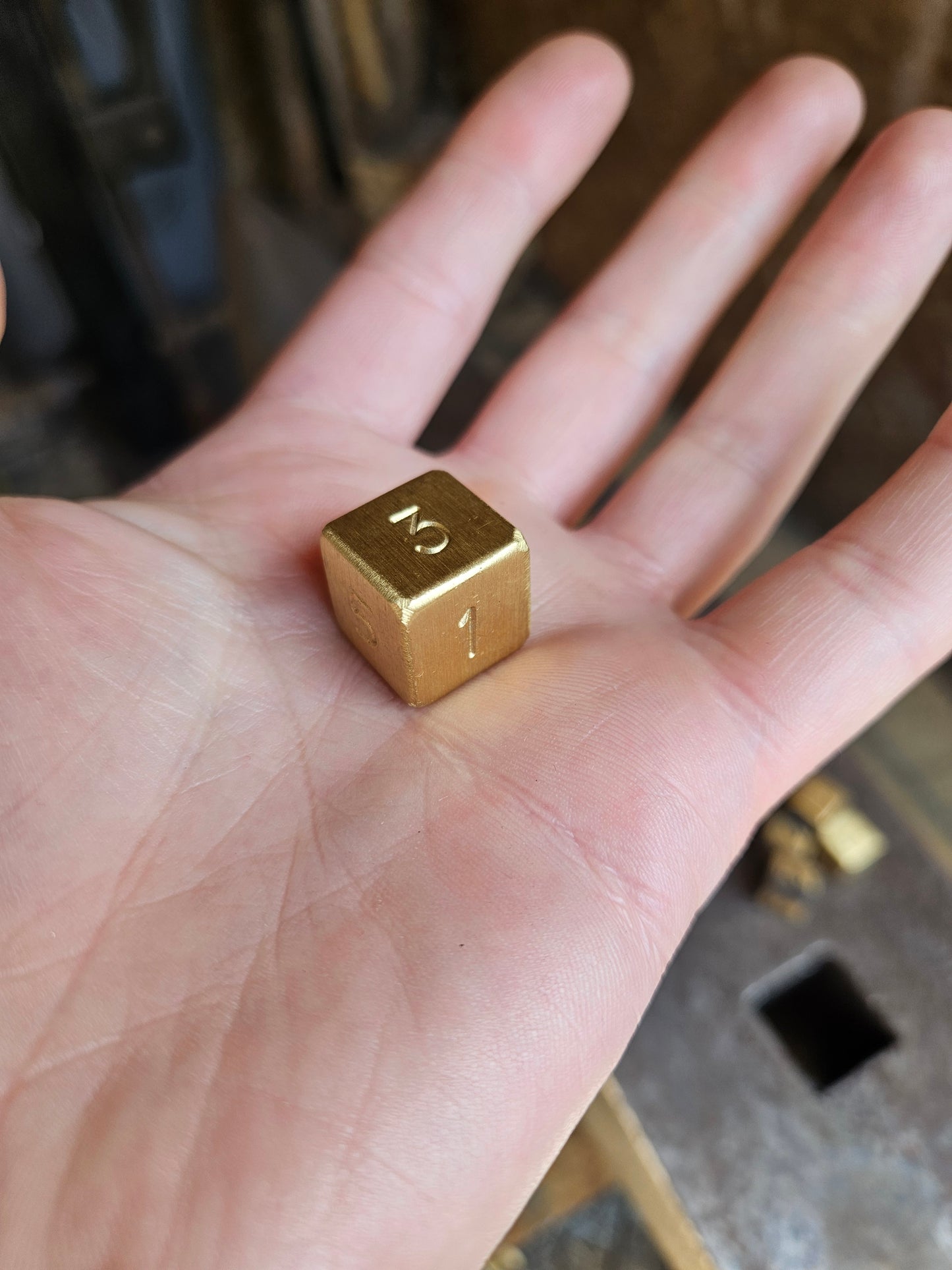 D6 Brass Dice Numerals