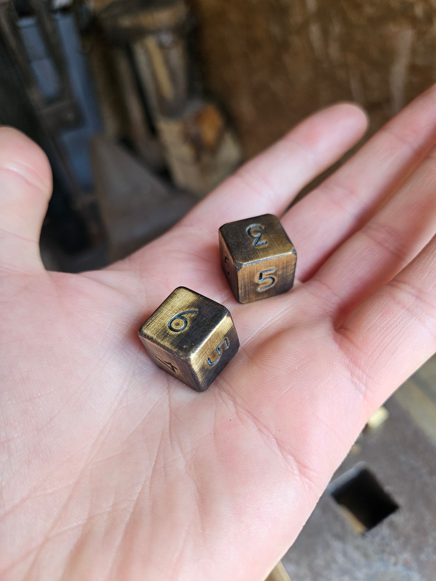 D6 Brass Dice Numerals