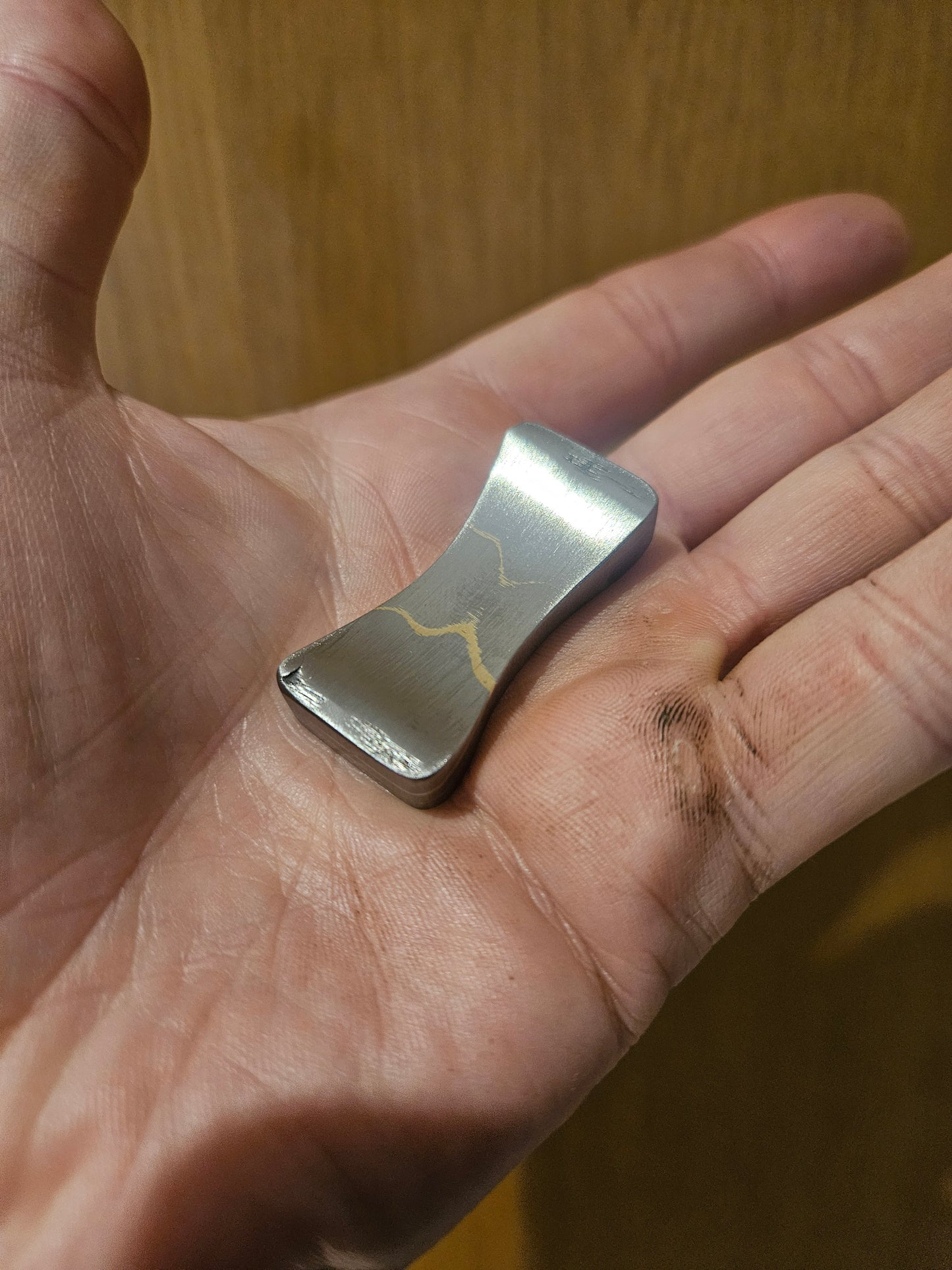 Steel and Brass Hourglass Worry Stone