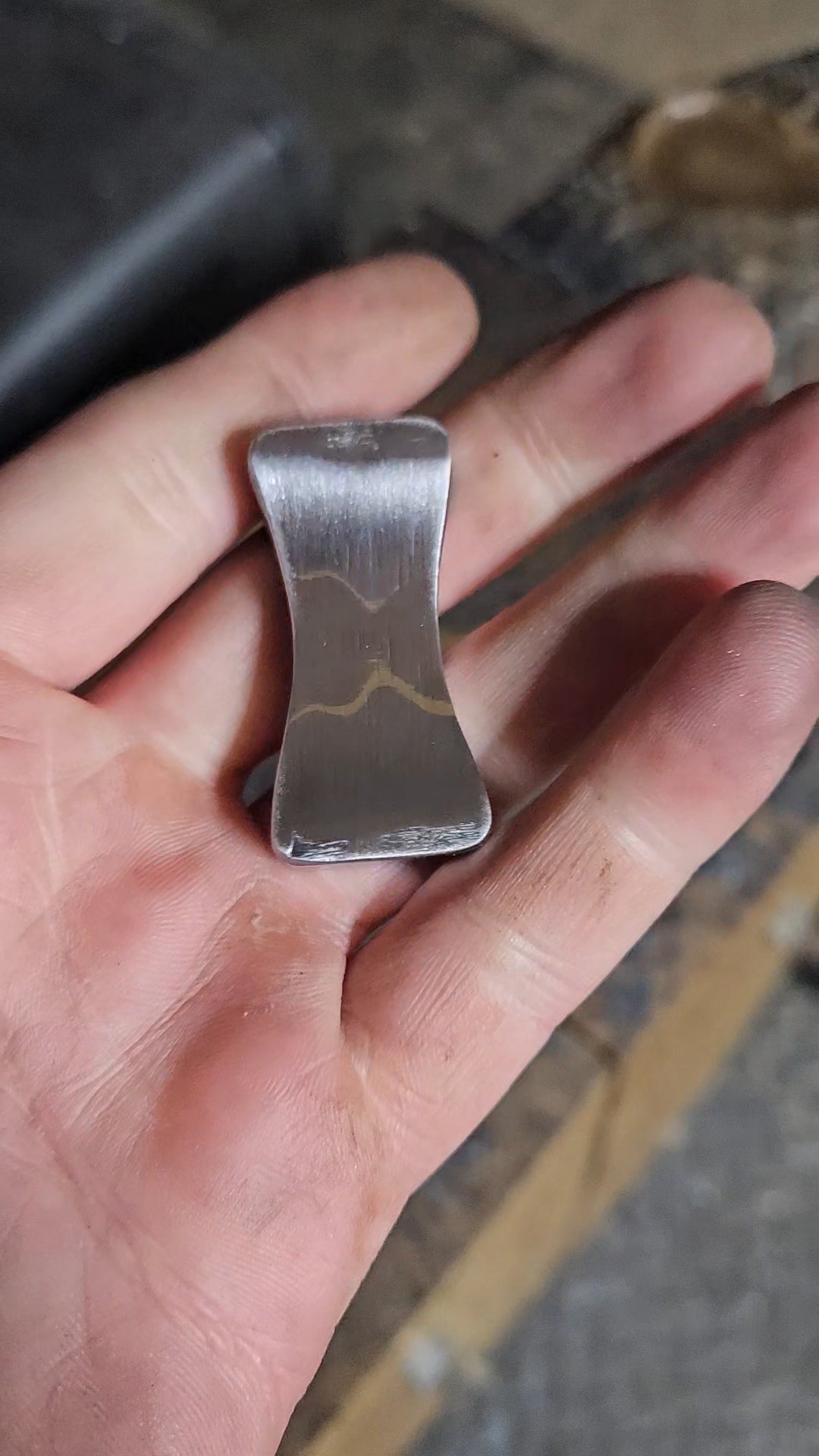 Steel and Brass Hourglass Worry Stone