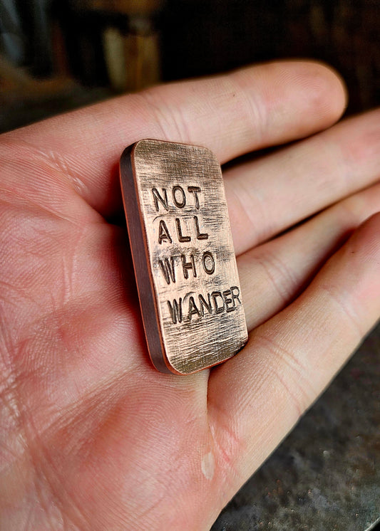 Steel and Copper worry stone. Steel and copper Haptic coin. Worry stone, haptic stone, touch stone. JRRR Tolkien lord of the rings
