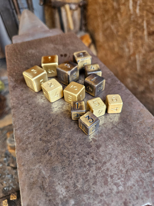 D6 Brass Dice Numerals