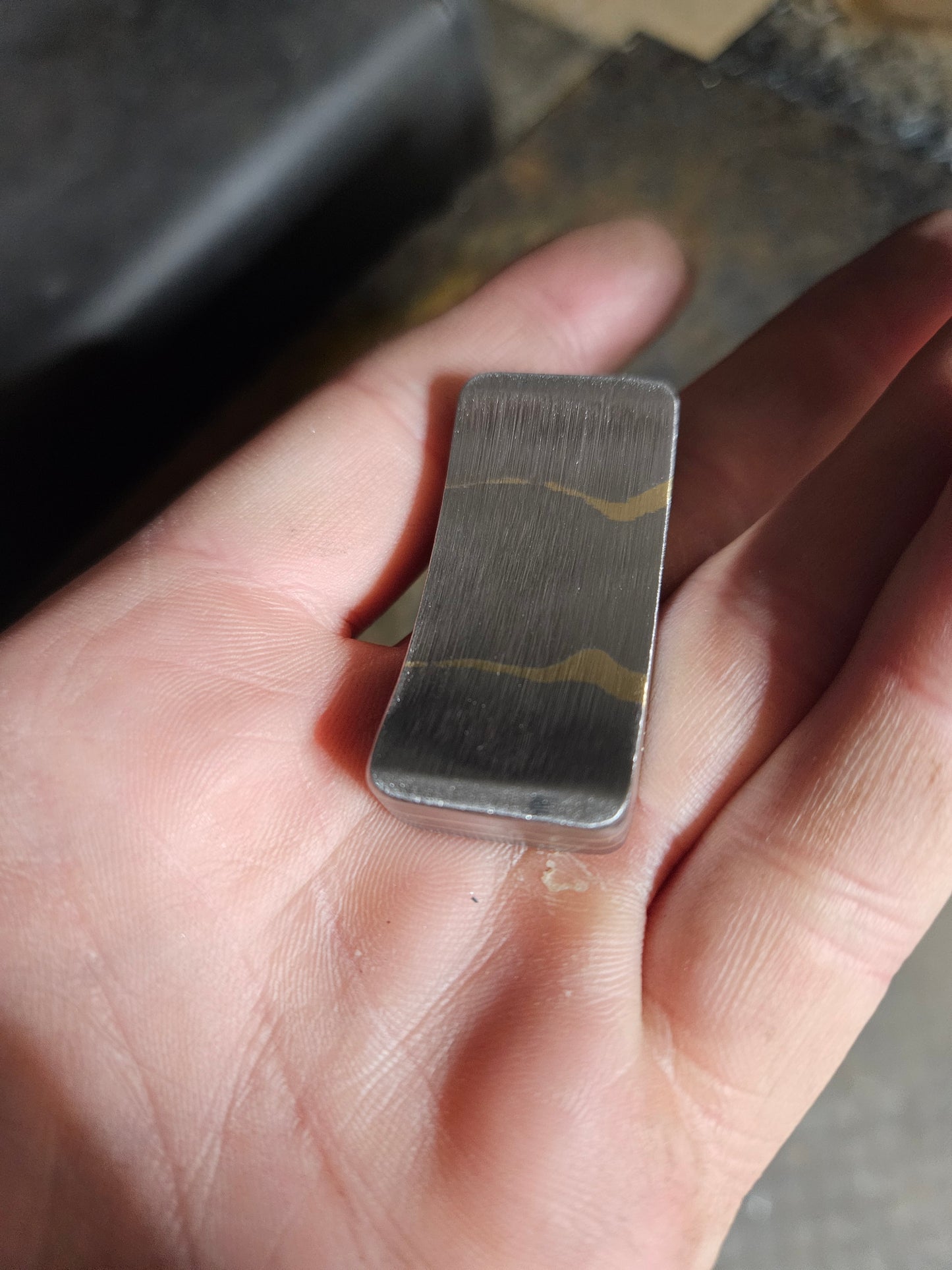 Steel and Brass Worry Stone