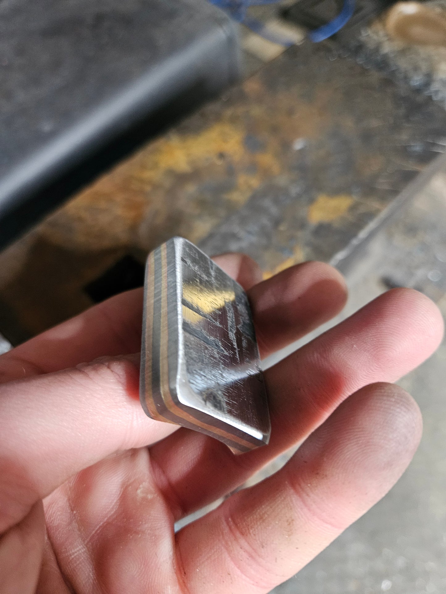 Steel Copper and Brass Worry Stone