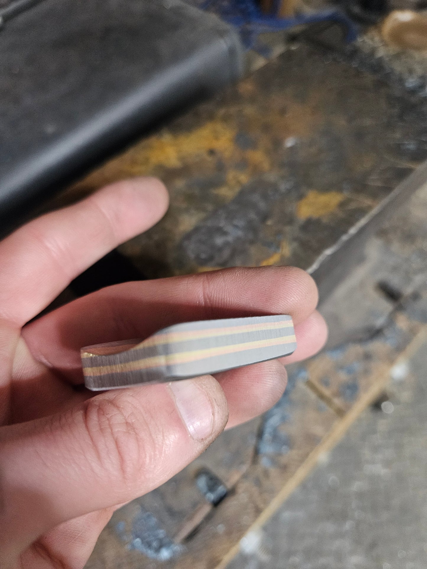 Steel Copper and Brass Worry Stone