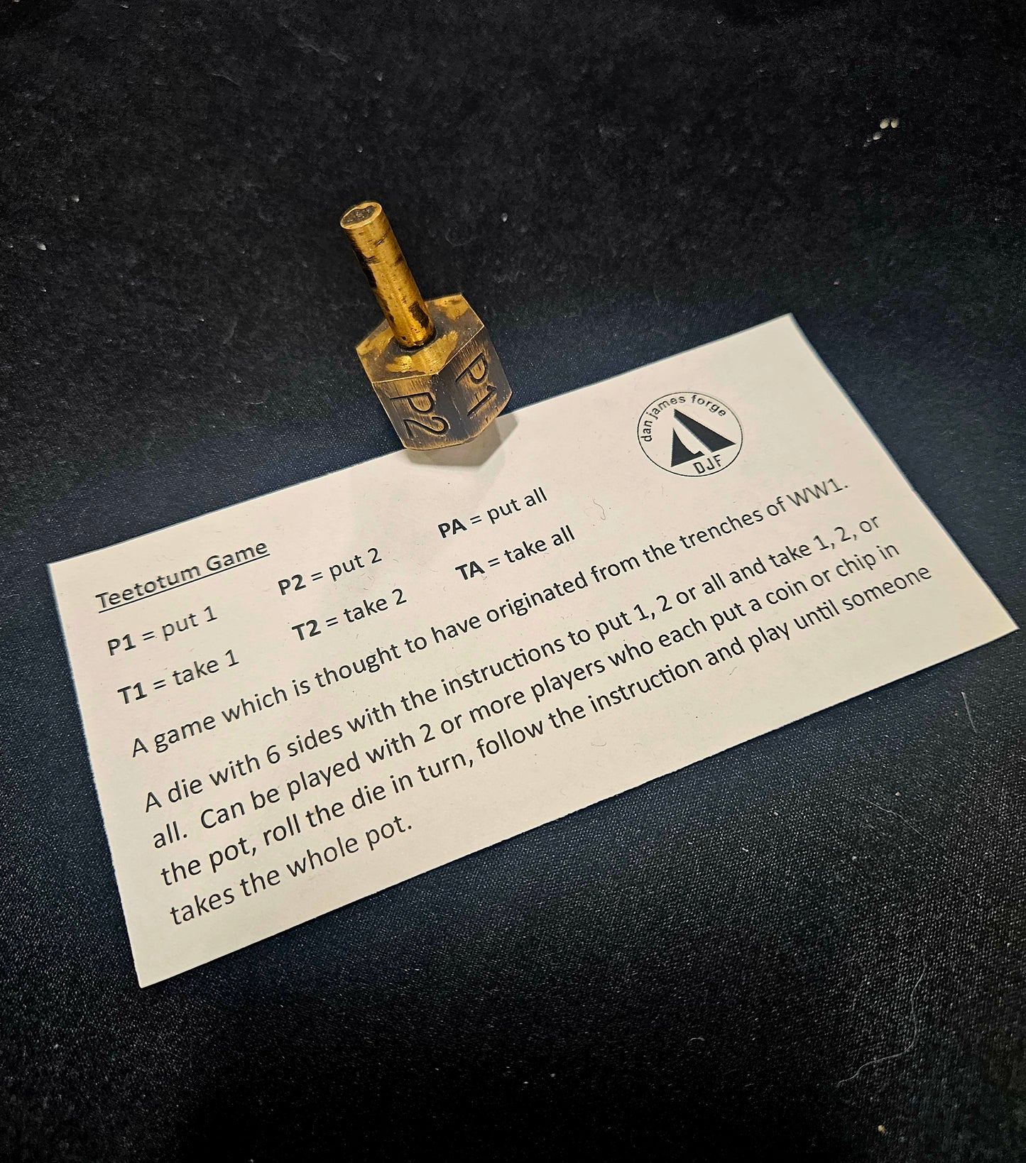 Teetotum Brass Spinning Top Game