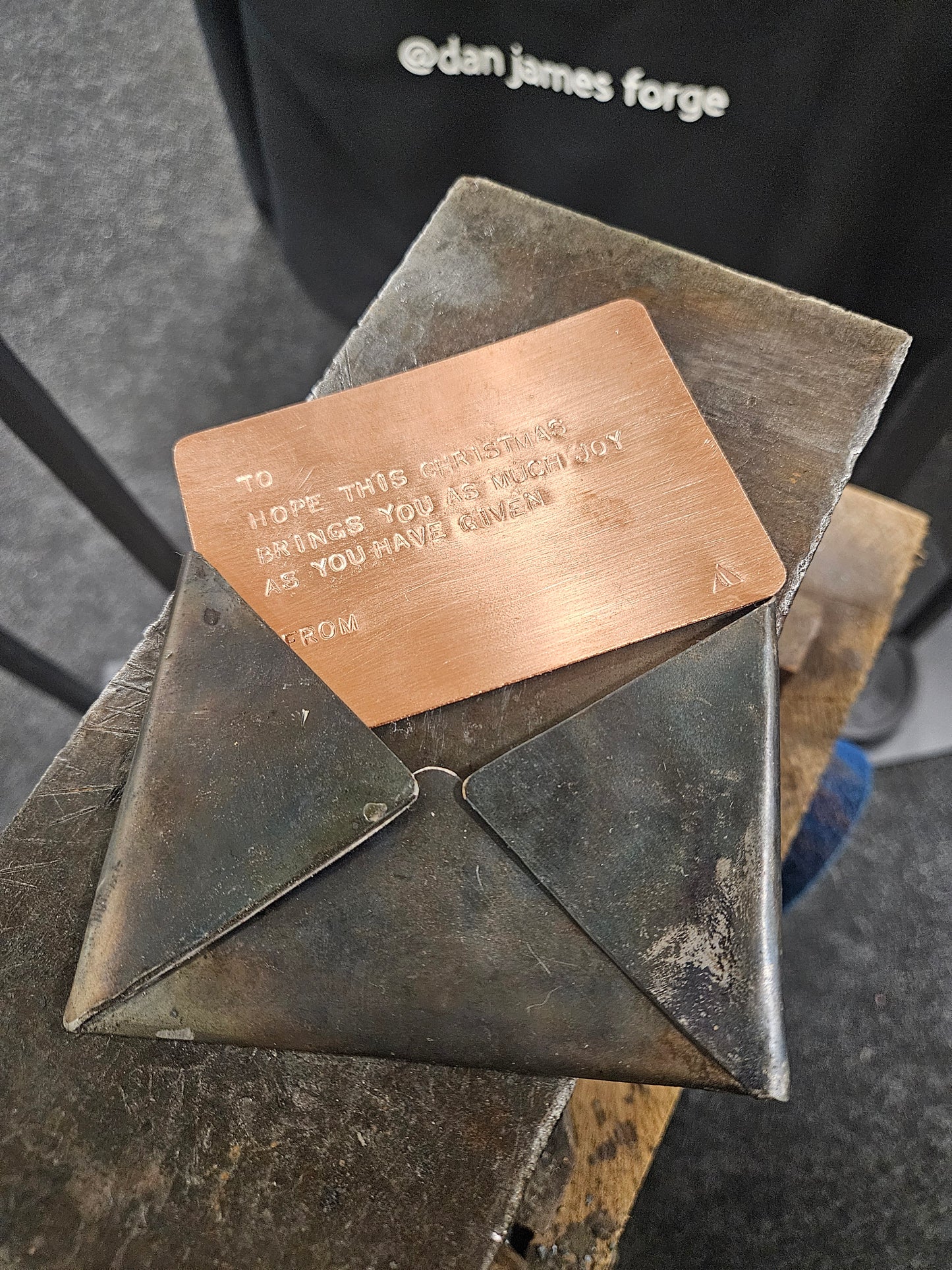 Hand-Forged Metal Christmas Card – Personalised Keepsake Gift