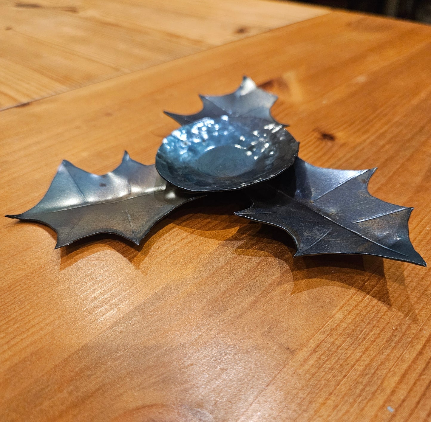 Hand-Forged Holly Leaf Tealight Holder