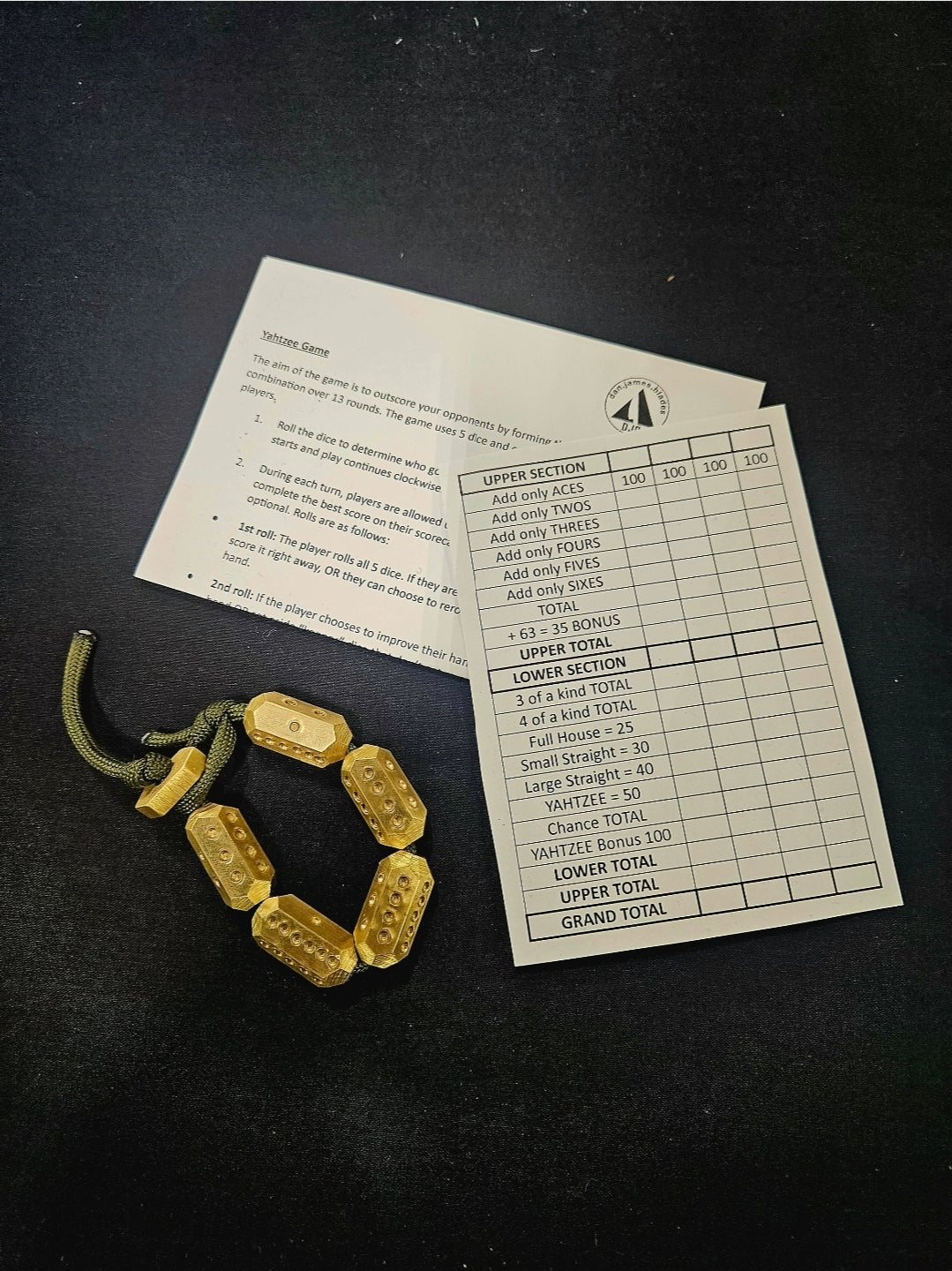 Travel Brass Yahtzee Set